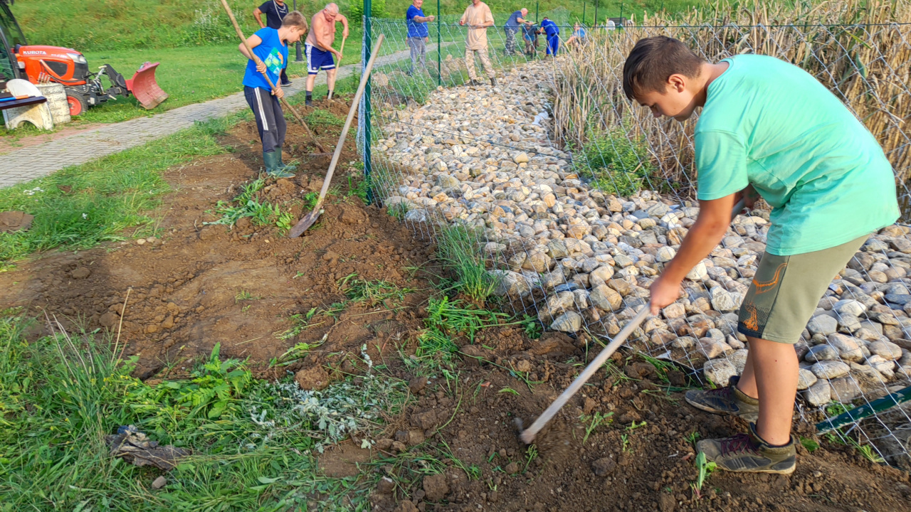 Brigáda - oplotenie jazierka proti vydre  Brigáda - oplotenie jazierka proti vydre