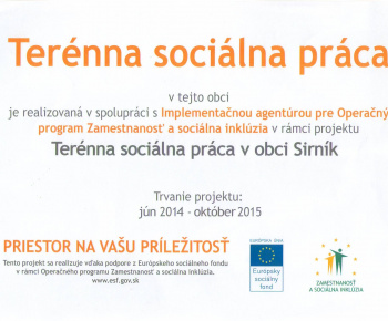 Terénna sociálna práca v obci Sirník