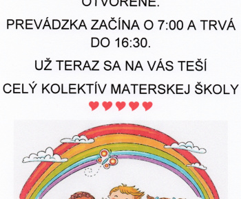 Aktuality / Materská škola Sirník - oznam - foto