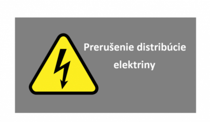 Oznam - prerušenie distribúcie elektriny