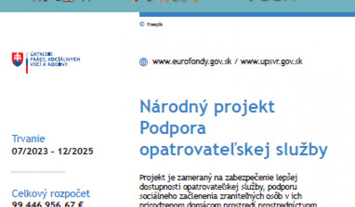 Fotka - NP Podpora opatrovateľskej služby