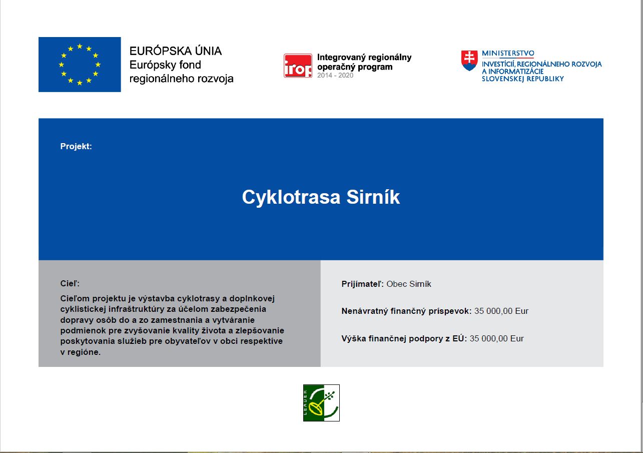 Fotka - Cyklotrasa a náučný chodník v obci Sirník